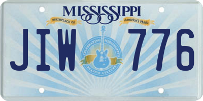 MS license plate JIW776