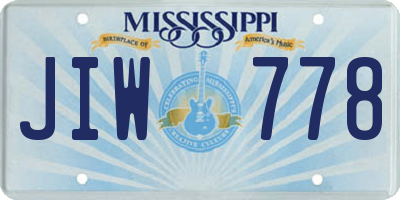 MS license plate JIW778