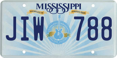 MS license plate JIW788