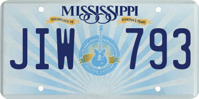 MS license plate JIW793