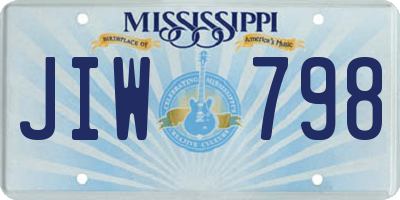 MS license plate JIW798