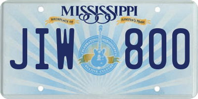 MS license plate JIW800