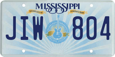 MS license plate JIW804