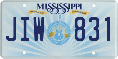 MS license plate JIW831