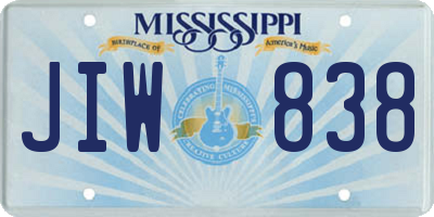 MS license plate JIW838