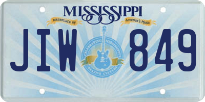MS license plate JIW849