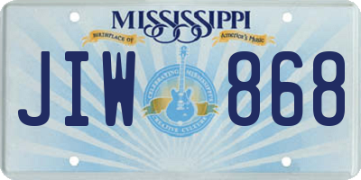 MS license plate JIW868