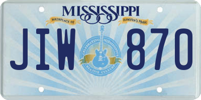 MS license plate JIW870