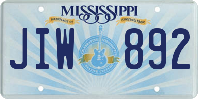 MS license plate JIW892
