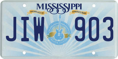 MS license plate JIW903