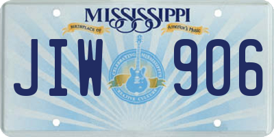 MS license plate JIW906