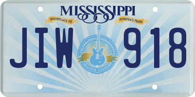 MS license plate JIW918