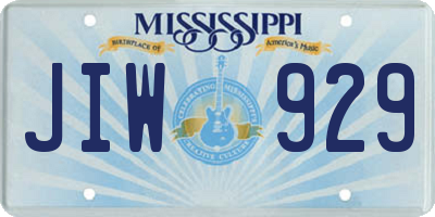 MS license plate JIW929