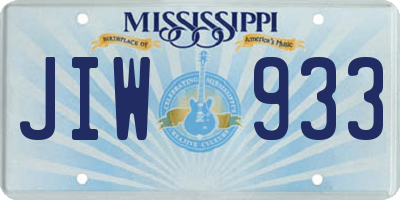 MS license plate JIW933