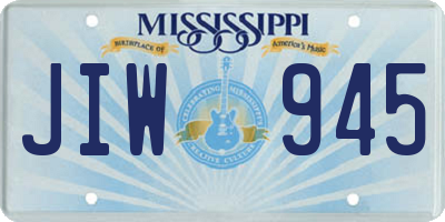 MS license plate JIW945