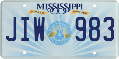 MS license plate JIW983