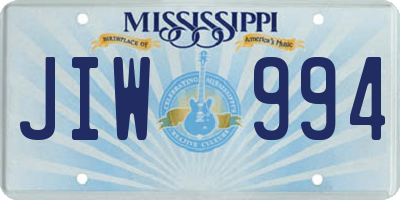 MS license plate JIW994