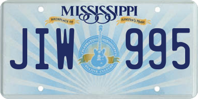 MS license plate JIW995