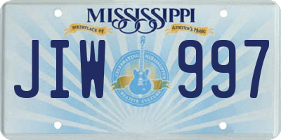 MS license plate JIW997