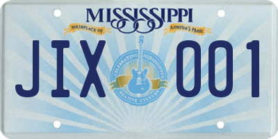 MS license plate JIX001