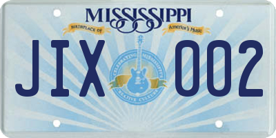 MS license plate JIX002