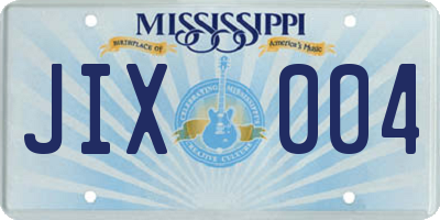 MS license plate JIX004