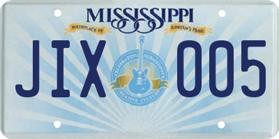MS license plate JIX005