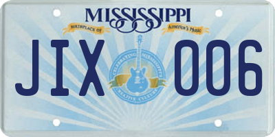 MS license plate JIX006