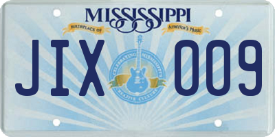 MS license plate JIX009
