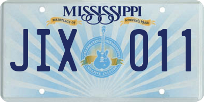 MS license plate JIX011