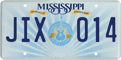 MS license plate JIX014