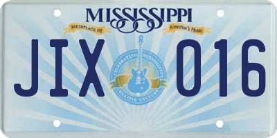 MS license plate JIX016