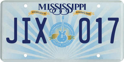 MS license plate JIX017