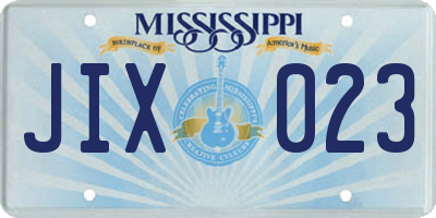 MS license plate JIX023