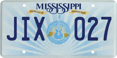 MS license plate JIX027
