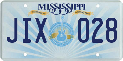 MS license plate JIX028