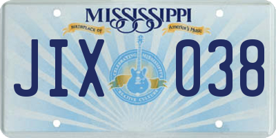 MS license plate JIX038