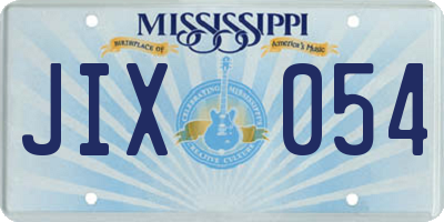 MS license plate JIX054