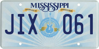 MS license plate JIX061