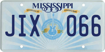 MS license plate JIX066