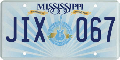 MS license plate JIX067