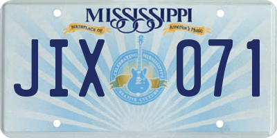 MS license plate JIX071