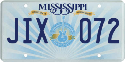 MS license plate JIX072