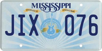 MS license plate JIX076