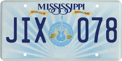 MS license plate JIX078