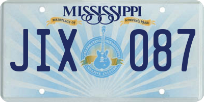 MS license plate JIX087
