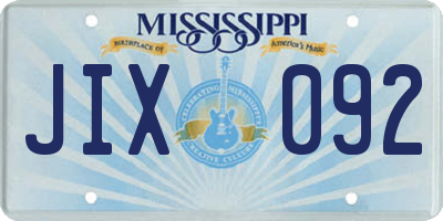 MS license plate JIX092