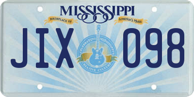 MS license plate JIX098