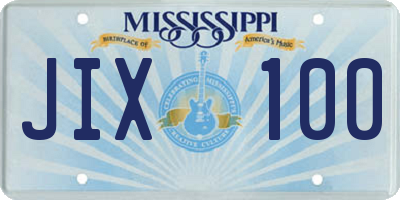 MS license plate JIX100