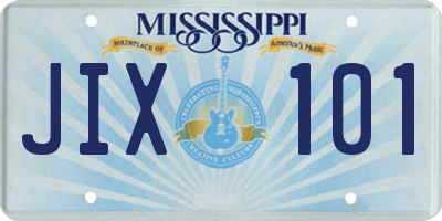 MS license plate JIX101